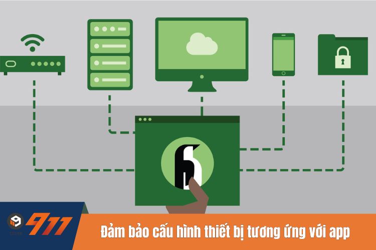 Đảm bảo cấu hình thiết bị tương ứng với app