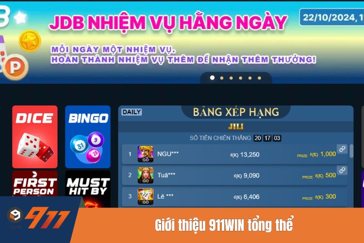 Giới thiệu 911WIN tổng thể